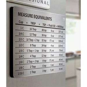 Stainless steel refrigerator magnet - measure equivalence guide